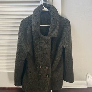 Plush Olive Teddy Coat